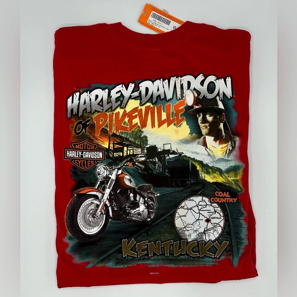 NWT Harley-Davidson of Pikeville Kentucky - Large- Red-  T- shirt Retired Dealer